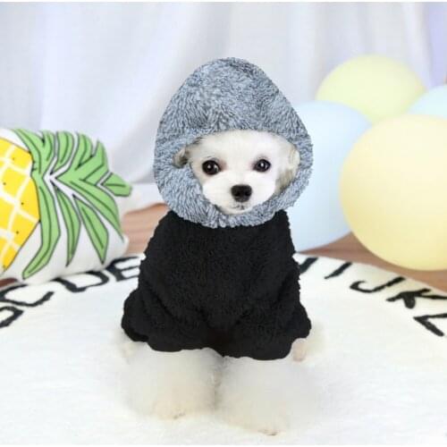 Dog Hooded Sweatshirt Pet Pullovers Coat Soft Warm Fleece Four-legged Jumpsuits For Small Large Chihuahua Yorkshire Clothing
