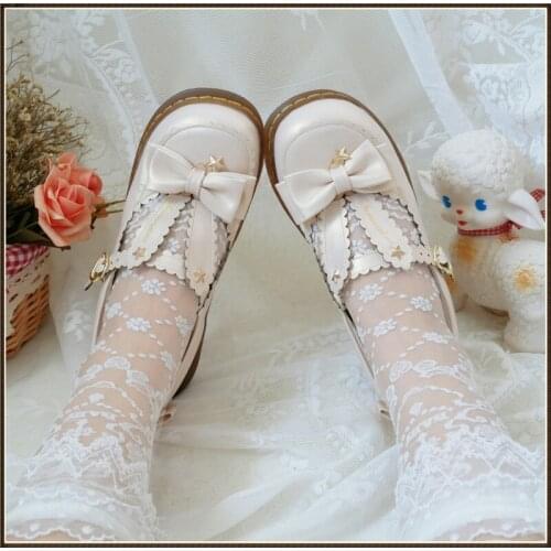 Sweet Student Loli Girls Female Kawaii Tea Party Japanese Cute Anime Lolita Shoes Harajuku Feminine Low Heel Flats Big Size 41