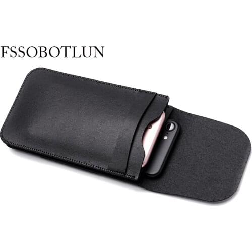 FSSOBOTLUN,Universal 6.0 inch Double Pocket Waist Belt Microfiber Leather Case For ZTE Blade A512/XGODY Y15/BLUBOO Maya Max