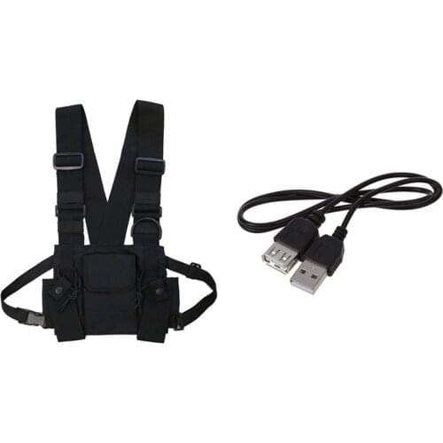 USB 2.0 Extension Cable A-A Male to Female Connector & Radio Walkie Talkie 3 Pocket Chest Pack Bag Harness