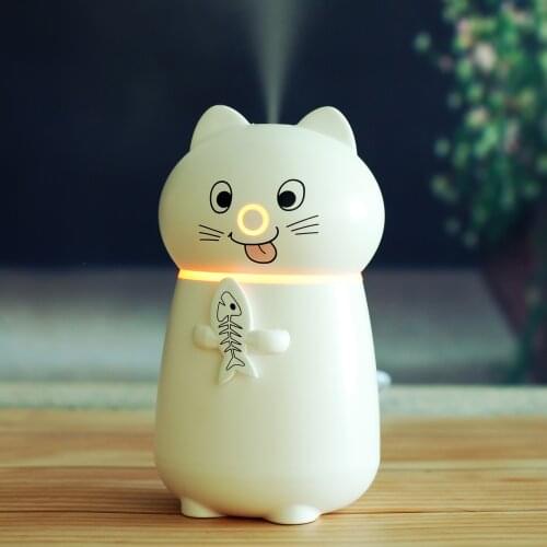 Hot Cute Cat 3 In 1 Humidifier Led Humidifier Air Fan Diffuser Purifier Atomizer USB mini desktop small night light humidifier