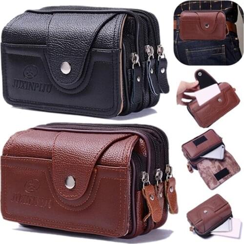 2021 Pu Vintage Waist Pack Multi-Function Phone Coin Waist Bag Vintage Unisex The Belt Outdoor Small Wallet Men