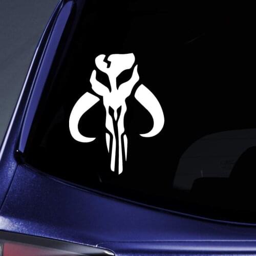 Car Sticker Funny Fashion Mandalorian Skull Boba Fett Automobiles Motorcycles Helmet Laptop Accessories Vinyl Decals 15*10.3cm