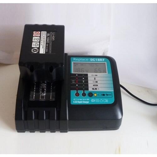 6.5A Battery Charger For Makita 14.4V 18V BL1830 Bl1430 DC18RC DC18RF EU Plug fan cooling and free shipping