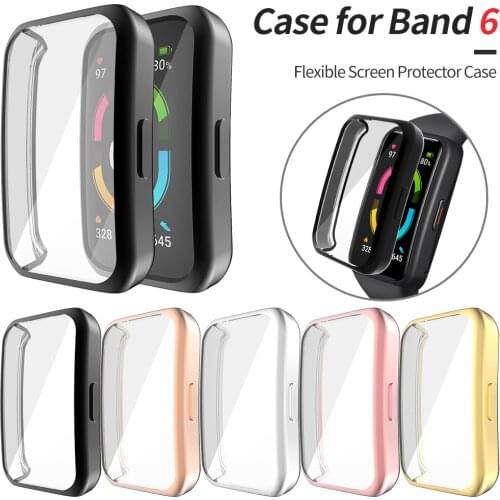 Lightweight Screen Protector Cover for Honor Band 6 Smart Watch Case Flexible Band6 Bumper Soft TPU Scratch-resistant Shell