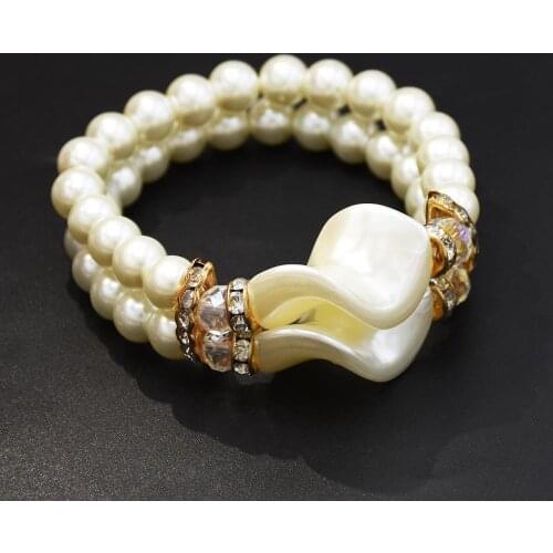 2pcs/set Bohamian Multilayer Natural crystal Pearl Bracelet bangles for women Gorgeous Bracelet Pearl Fashion Jewelry Gift