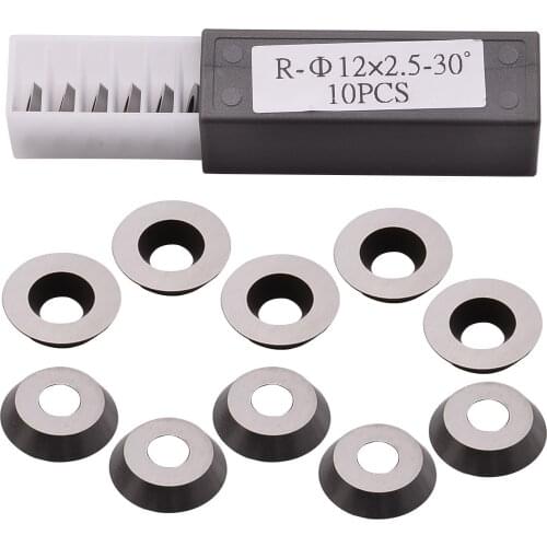 10pcs/set Round Carbide Cutter Insert Kit High Accuracy Inserts 1/2" 12*2.5mm EWT-Ci3 Model Inserts For Wood Turning Tools