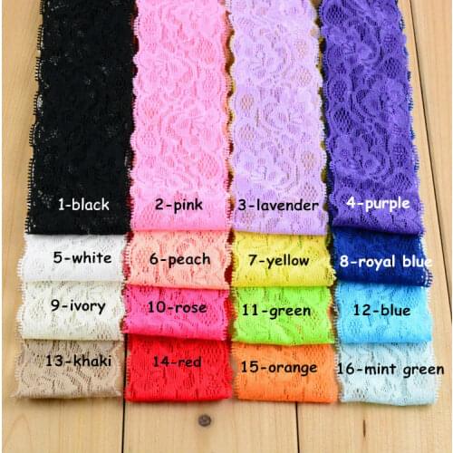 16color for choose New Arrivel 2" wide elastic lace headband Girls DIY hair band accessories 15pcs/lot free shipping HD05