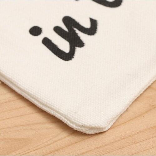 19cmx15cm blank canvas zipper Pencil cases pen pouches cotton cosmetic Bags Mobile phone clutch bag LX6666