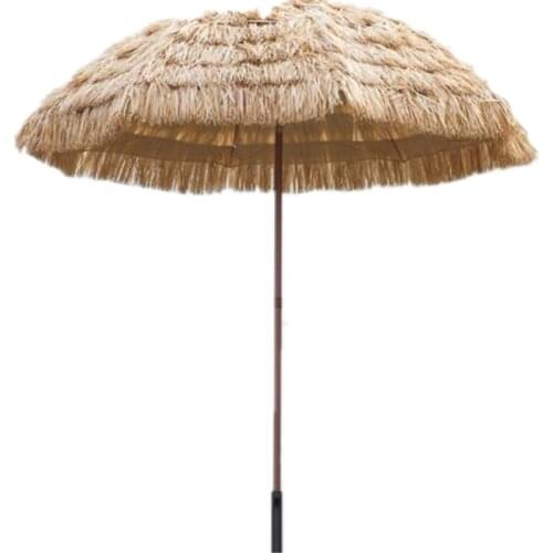 2021 New Outdoor Folding Sun Umbrella Beach Straw Umbrella Scenic Umbrellas