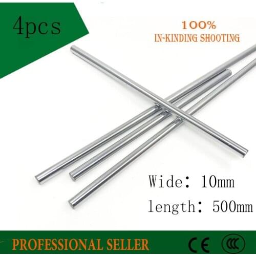 4pcs 10mm 10x500 linear shaft 3d printer 10mm x 500mm Cylinder Liner Rail Linear Shaft axis cnc parts
