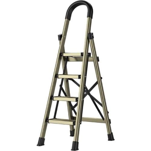 Household Ladder Folding Aluminum Alloy Thickening Indoor Multifunctional Four-Five-Six-Step Herringbone Staircase Small Escalat