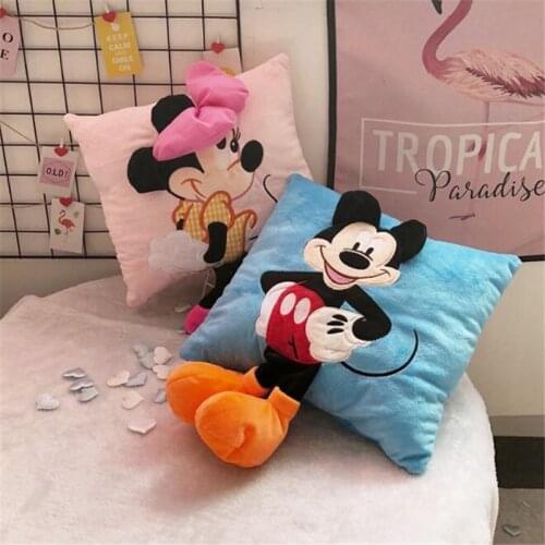 Mickey Minnie Mouse Pillow Case Disney Cartoon Couple Cushion Cover Soft Car Home Decor Sofa Cushions Home Textile Pillowcases