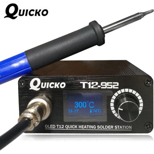 QUICKO STC T12 OLED Digital Soldering Station T12 9501 handle soldering tips 108W big power use for HAKKO lead-free iron tips