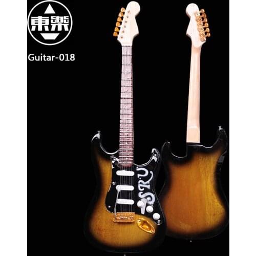 Wooden Handcrafted Miniature Guitar Model guitar-018 Guitar Display with Case and Stand (Not Actual Guitar! for Display Only!)