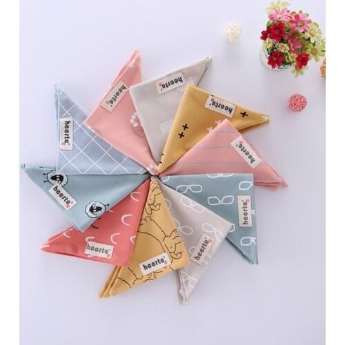 Baby triangle scarf cotton double saliva towel bib Korean triangle scarf multi-color bib bib