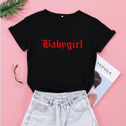 Babygirl Letters Printing Womens Summer Fashion T Shirt Cotton Plus Size 90s Clothes Cute Korean Clothing Style Dropshipping