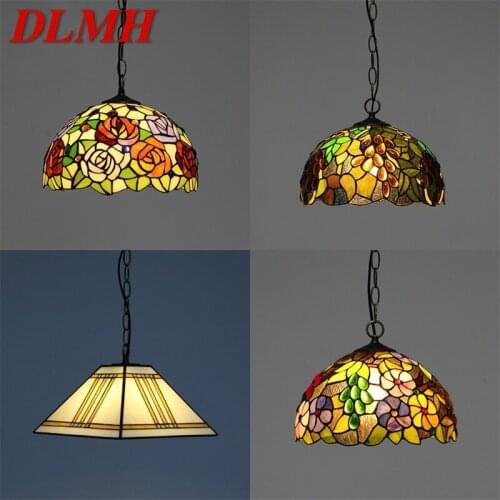 DLMH Tiffany Pendant Light Contemporary Creative Colorful Lamp Fixtures Decorative For Home Dining Room