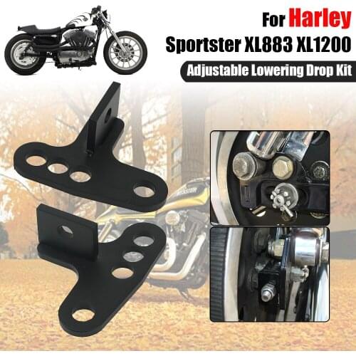 For Harley Sportster XL 883 1200 XL883 XL1200 1988-1999 Hugger Models Motorcycle 1-3" CNC Rear Adjustable Lowering Drop Kit