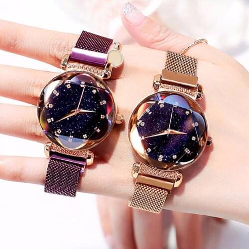 Women Starry Sky Diamond Watches Luxury Ladies Magnet Buckle Watches Gift Clock Relogio Feminino