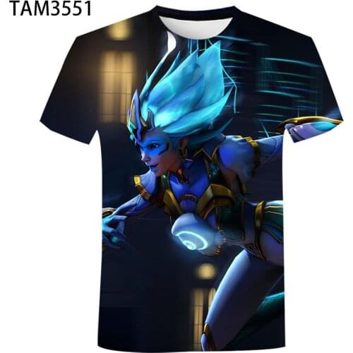 2021 New T-Shirt 3D Game Anime Over Watch Mens Short Sleeve Summer Fashion Boys Girls Childrens Street Cool Sports Top