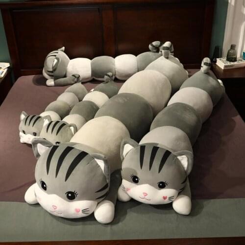 Giant Kawaii Lying Cat Plush Soft Pillow Cute Stuffed Animal Toys Lovely Doll For Kids Girls Christmas Birthday Gift