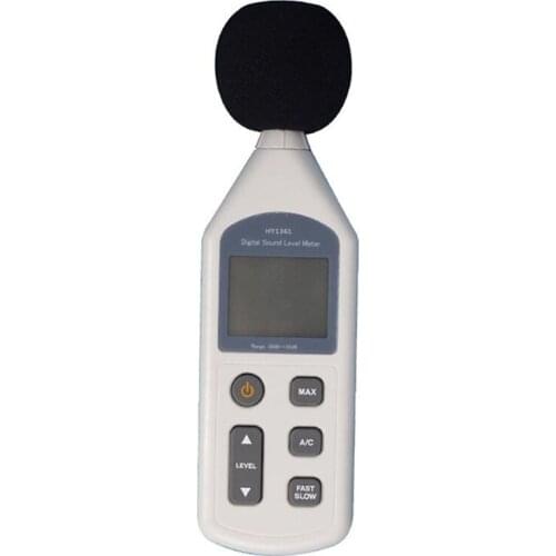 LCD Display Sound Pressure Level Meter Reader, 30-130dBA Range, Max Hold, A/C, Fast/Slow Mode, 7-gear Adjustable Noise Meter