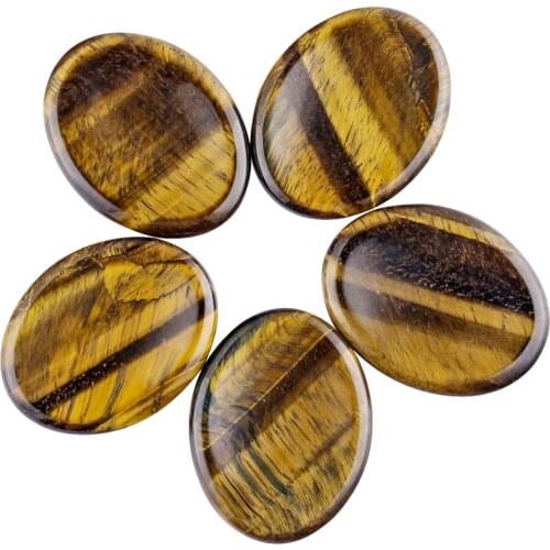 TUMBEELLUWA Tigers Eye Stone Thumb Worry Stone Healing Reiki Crystal Pocket Palm Stone for Anxiety,Chakra Meditation