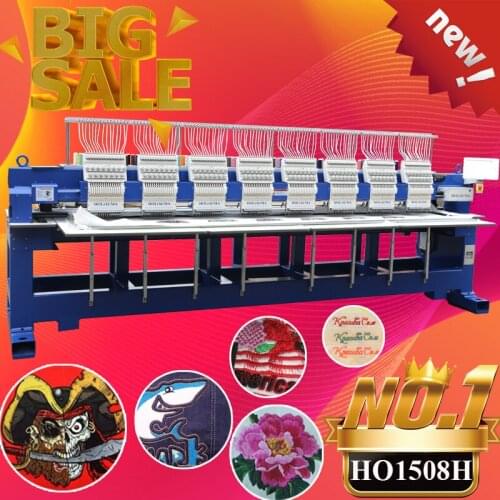 Happy/feiya/tajima type computerized embroidery machine in guangzhou top 400*450mm high speed 8 head embroidery machine for sale
