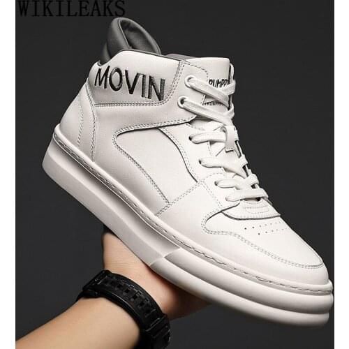 Black Trainers Mens Shoes Casual Men Sneakers White Leather Casual Shoes Man Hight Top Sport Shoes Men Zapatillas Hombre Scarpe