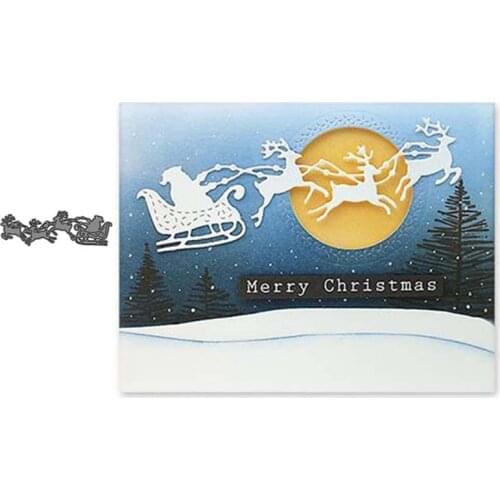 Santa and Sleigh DIY Metal Cutting Dies Christmas Dies DIY Scrapbooking Decorative Embossing Handcraft Die Cutting Template