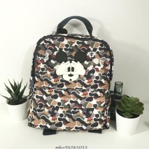Cartoon Original Disney Backpack Cute Micky Mouse Backpack High Quality Canvas School Bag Travel Bag For Girls Gift