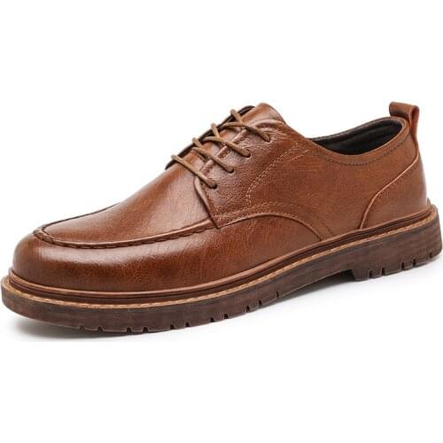 2021 New Winter Men Shoes Luxury Brand Genuine Leather Business Wedding Shoes Men Shoes Fashion Lace Up Dress Shoes Big Size