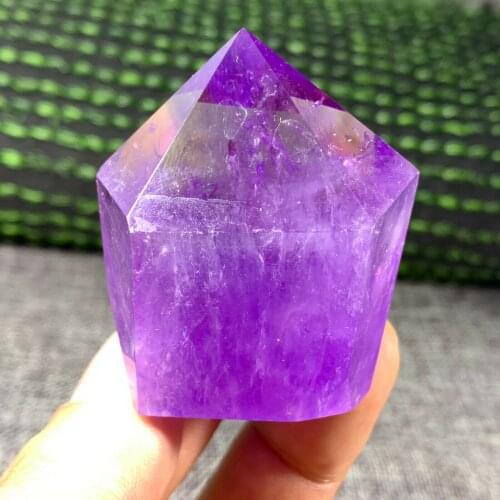 Natural Amethyst Quartz obelisk Crystal Wand Point Specimen Healing MD
