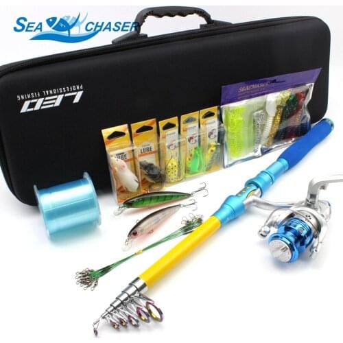 2018NEW 1.8M 2.1M 2.4M 2.7M 3.0M Telescopic Fishing Rod All fishing Telescopic Combo Full Kit Spinning Reel Fishing Tackle Set