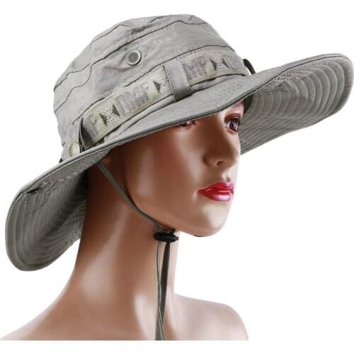 New Summer Handsome Outdoor Climbing Fishing Tourism Dual Purpose Men Large Brim Sun Fisherman Hat Bucket Hat Sun Protection Cap