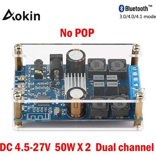Bluetooth Amplifier Board Bt 3.0 4.0 4.1 Audio Amp Board Digital Amplifier Wireless 2 Channel 50w Amplifier Module With Case