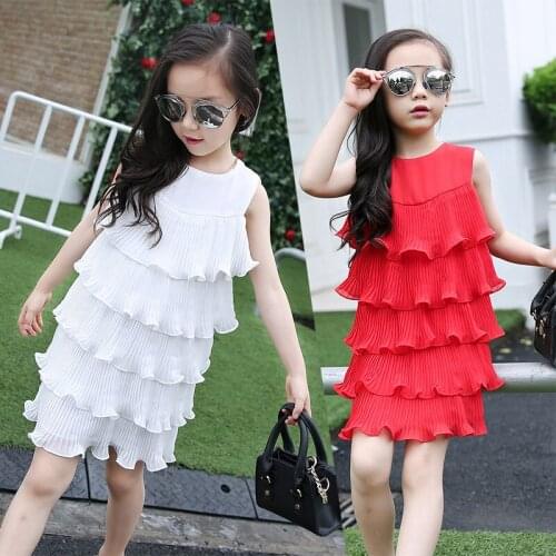 Princess Dresses Girl Sleeveless Solid Cotton Dress Baby Girl Spring Summer Dresses for Girls
