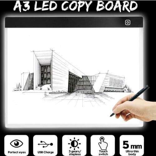 Portable A3 Digital Drawing Graphic Tablet LED Light Box Tracing Copy Board Painting Writing Table Three-level Stepless Dimming