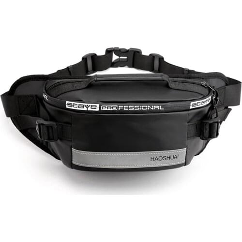 Men Fanny Pack Reflective Strip Multi-Functional Waist Bag Outdoor Travel Fashion Shoulder Bag Crossbody Sports Chest Bags