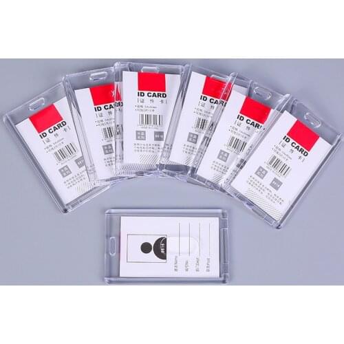 Transparent Acrylic ID Tag Work Card Holder for Employees Staff Badge Holder Bus Card Cover Horizontal Vertical Type Available