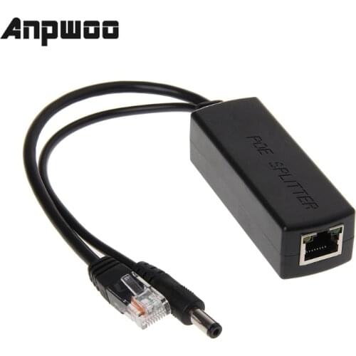 ANPWOO 10/100M IEEE802.3at/af Power Over Ethernet PoE Splitter Adapter For IP Camera 80x27x22mm/3.15x1.06x0.87in
