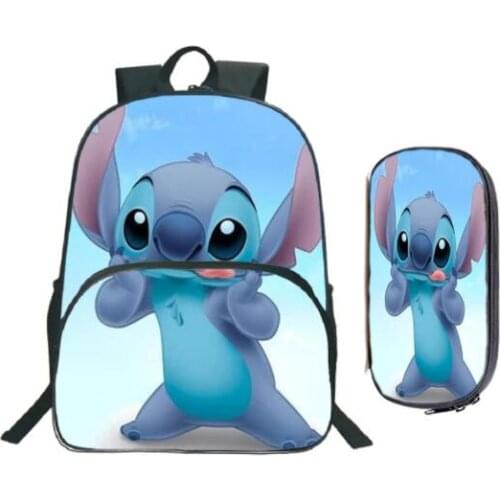 Disney Cute Stitch Students Boys Girls Back to School Gift Backpack Fashion Colourful Pattern Book Mochila for Teens Women
