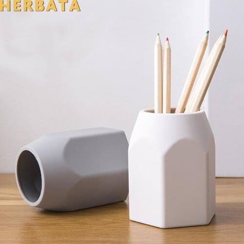 Silicone pen holder simple solid color pencil holder children student stationery desktop makeup brush storage container CL-2560