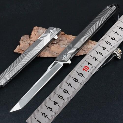 KESIWO KS099 Folding Knife 14C28N Blade Pocket Camping Survival Hunting Flipper Titanium Handle Tactical Kithen EDC Tool Knives