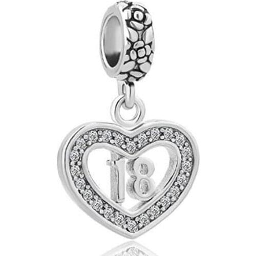 Slide charm Free shipping Sixteen eighteen exquisite crystal beads Fit Beads Charms Bracelets All Brands fit Pandora bracelet