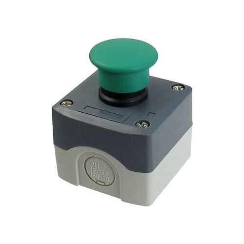 SPST NO Circuit Control Momentary Green Mushroom Push Button Switch 240V 3A