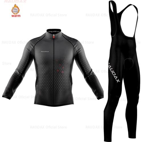 Cycling Jersey 2020 Team Raudax Winter Fleece Cycling Clothing MTB Cycling Bib Pants Set Ropa Ciclismo Triathlon Cycling Kit