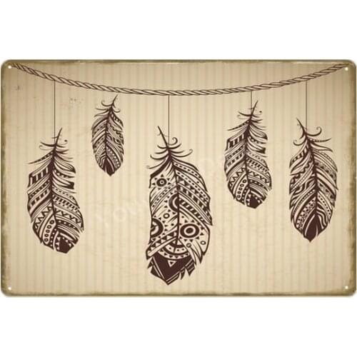 Vintage Indian Big Dream Catcher Metal Signs Wall Art Painting Print Poster Wall Sticker Pub Bar Home Decoration YI-200