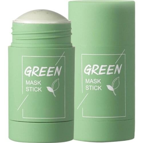 Green Tea Purifying Clay Stick Oil Control Anti-Acne Eggplant Solid Fine Cleansing MoisturizingMask Skin Care Products